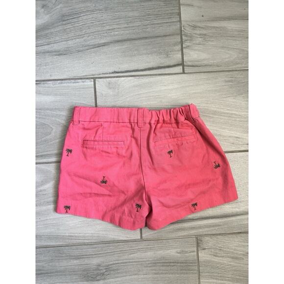 Crewcuts J.Crew Girls 12 Pink Chino Shorts Cotton Palm Tree Print Summer - Picture 3 of 3